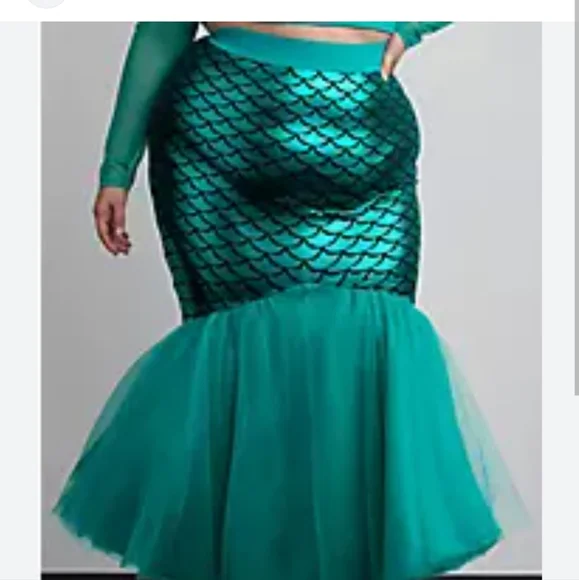 Torrid Halloween Costume Mesh Two Piece Mermaid Tulle Dress Skirt 1X 14-16 - Picture 6 of 8
